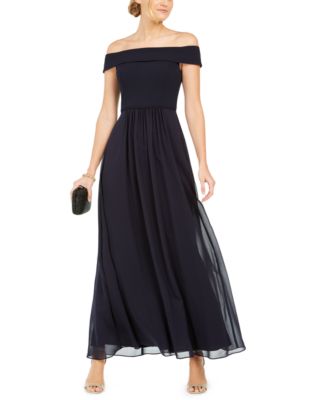 Adrianna Papell - Off-The-Shoulder Chiffon Gown