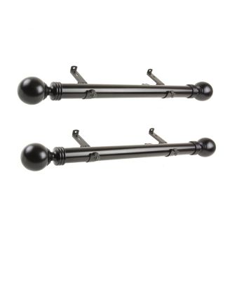 Rod Desyne - Sphere 1.5" Side Curtain Rod 12-20 inch (Set of 2)