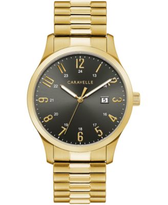 Caravelle - Men's Gold-Tone Stainless Steel Expansion Bracelet Watch 40.2mm