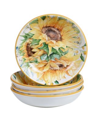 Certified International - Sunflower Fields 4-Pc. Soup/Pasta Bowls