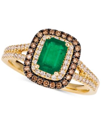 Le Vian - Costa Smeralda Emerald (3/4 ct. t.w.) & Diamond (3/8 ct. t.w.) Halo Ring in 14k Gold