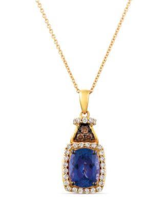 Le Vian - Blueberry Tanzanite (2 ct. t.w.) & Diamond (1/3 ct. t.w.) 18" Pendant Necklace in 14k Gold (Also Available in 14K White Gold)