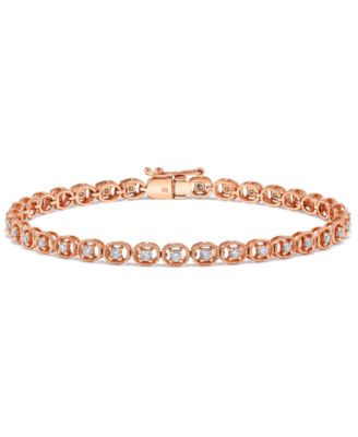 Macy's Brand - Diamond Rope-Framed Tennis Bracelet (1 ct. t.w.) in 14k Rose Gold
