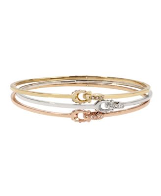 COACH - Interlocking Signature C Swarovski&reg; Crystals Bangle Bracelet Set