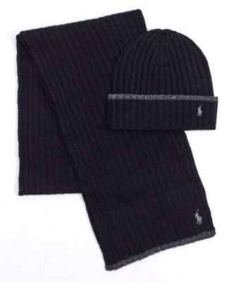 Polo Ralph Lauren - Men's Classic Ribbed Hat and Scarf Set