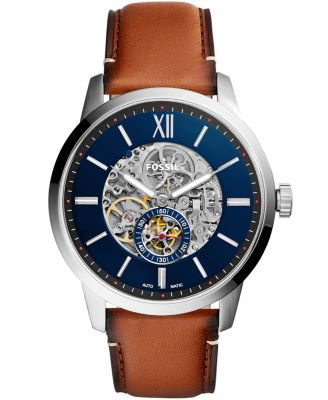Fossil - Men's Townsman Brown Leather Strap Watch 48mm