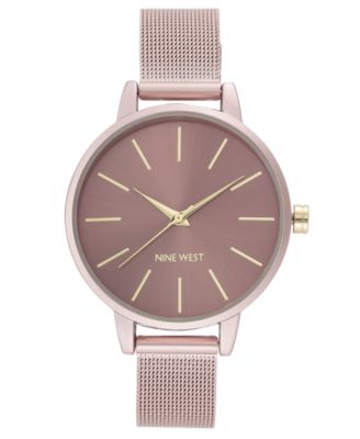 Nine West - Pink Mesh Bracelet Watch, 38mm
