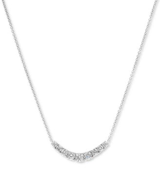 Macy's Brand - Diamond Curve Statement Necklace (1 ct. t.w.) in 14k White Gold, 16" + 2" extender