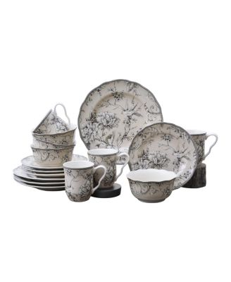 222 Fifth - Adelaide Antique White 16 Piece Dinnerware Set