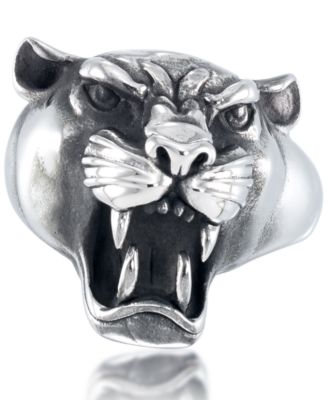 Andrew Charles by Andy Hilfiger - Men's Roaring Big Cat Ring in Stainless Steel