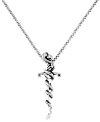 Andrew Charles by Andy Hilfiger - Men's Serpent 24" Pendant Necklace in Stainless Steel