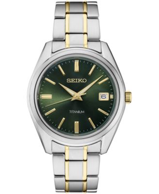 Seiko - Men's Essential Two-Tone Titanium Bracelet Watch 40mm
