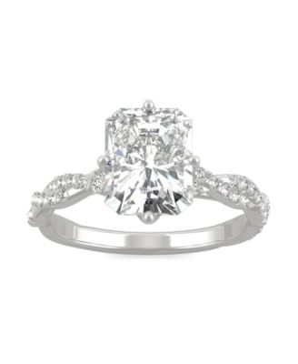Charles & Colvard - Moissanite Radiant Statement Ring 3-1/10 ct. t.w. Diamond Equivalent in 14k White Gold