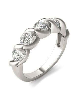 Charles & Colvard - Moissanite Bypass Band 1-1/6 ct. t.w. Diamond Equivalent in 14k White or Yellow Gold
