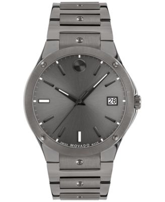 Movado - Men's Swiss SE Gray PVD Bracelet Watch 41mm