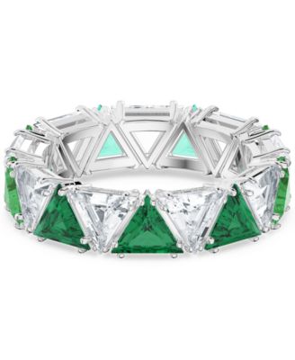 Swarovski - Silver-Tone Crystal Trillion Statement Ring