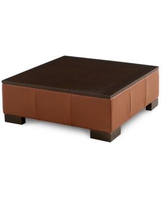 Macy's Brand - Darrium 36" Leather Ottoman