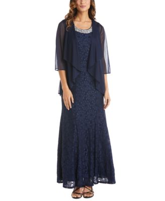 R & M Richards - Beaded Dress & Flyaway Jacket
