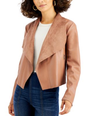 Bar III - Faux-Leather Flyaway Jacket, Created for Macy's