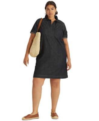 Lauren Ralph Lauren - Plus Size Cotton Denim Shift Dress