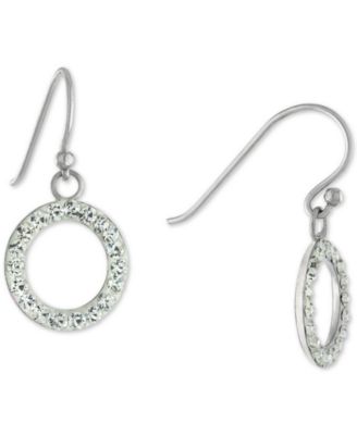 Giani Bernini - Crystal Circle Drop Earrings in Sterling Silver