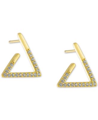 Giani Bernini - Cubic Zirconia Open Triangle Stud Earrings in 18k Gold-Plated Sterling Silver