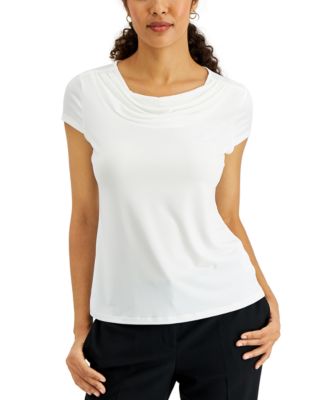 Kasper - Cowl-Neck Short-Sleeve Top