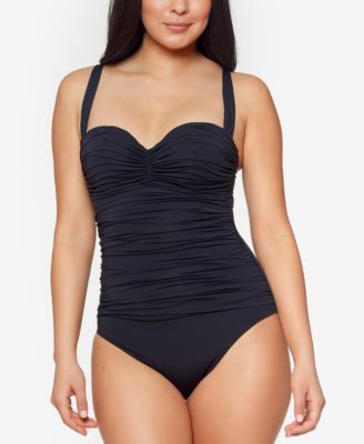 Bleu by Rod Beattie - Kore Shirred Bandeau One-Piece Swimsuit