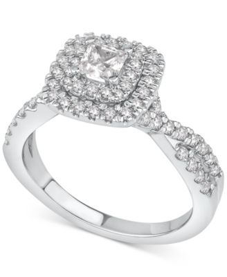 Macy's Brand - Princess-Cut Diamond Twist Halo Engagement Ring (1 ct. t.w.) in 14k Gold