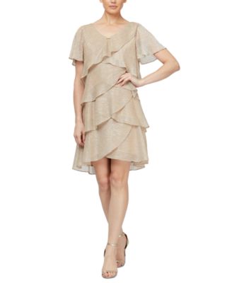 SL Fashions - Tiered Shimmer Shift Dress
