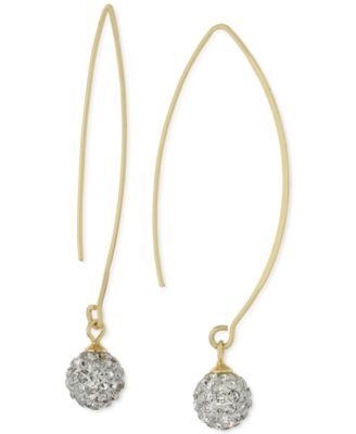 Giani Bernini - Crystal Pav&eacute; Ball Wire Threader Earrings in 14k Gold-Plated Sterling Silver