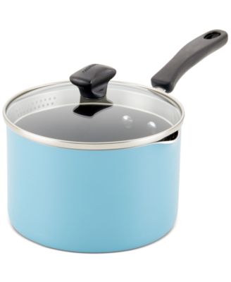 Farberware - Cookstart 3-Qt. Aluminum DiamondMax Nonstick Saucepan & Straining Lid