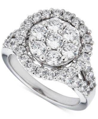 Macy's Brand - Diamond Halo Cluster Ring (2-1/2 ct. t.w.) in 14k White Gold