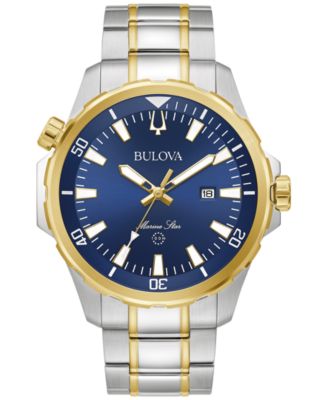 Bulova - Men's Marine Star Two-Tone Stainless Steel Bracelet Watch 43mm
