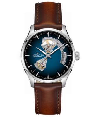 Hamilton - Automatic Jazzmaster Open Heart Smoked Blue Stainless Steel Strap Watch 40mm