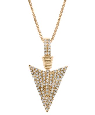 Macy's Brand - Men's Diamond Arrow 22" Pendant Necklace (1/2 ct. t.w.) in 14k Gold-Plated Sterling Silver