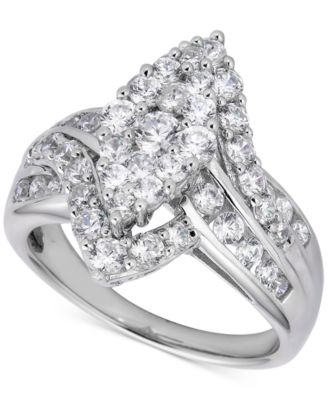 Macy's Brand - Diamond Cluster Ring (2 ct. t.w.) in 14k White Gold