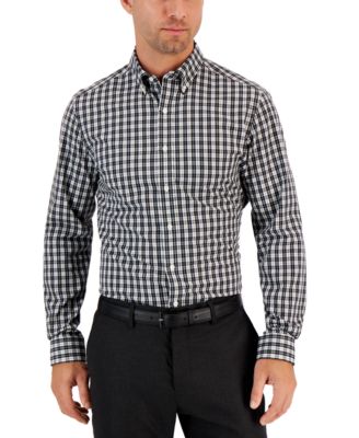 Club Room - Men's Moral Slim-Fit Plaid Button-Down Performance Dress Shirt