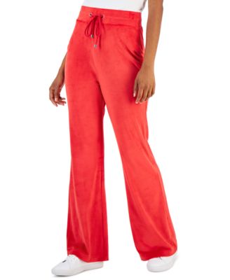 I.N.C. International Concepts - Women's Velour High-Rise Flare-Leg Pants