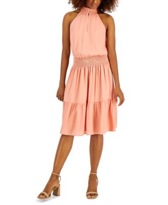 I.N.C. International Concepts - Women's Smocked-Waist Halter-Style Sleeveless Dress