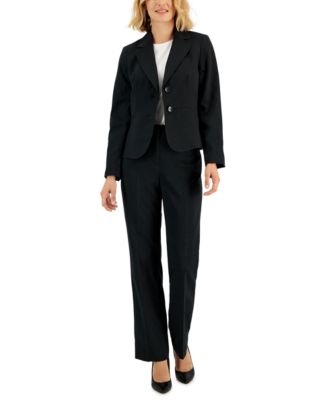 Le Suit - Women's Two-Button Pinstriped Pantsuit