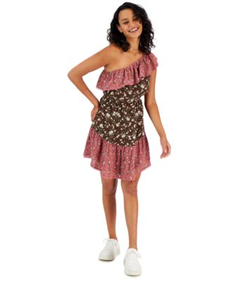 Bar III - Women's Asymmetrical One-Shoulder Ruffled Dress