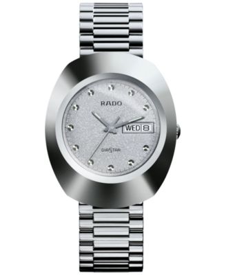 Rado - Men's Silver-Tone Stainless Steel Bracelet Watch 35mm