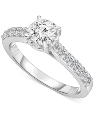 TruMiracle - Diamond Solitaire Plus Engagement Ring (1 ct. t.w.) in 14k White Gold
