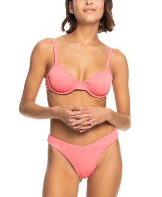Roxy - Juniors' Ribbed Underwire Bikini Top & Bottoms