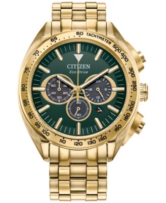 Citizen - Eco-Drive Men's Chronograph Sport Luxury Gold-Tone Stainless Steel Bracelet Watch 43mm
