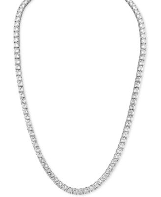 Esquire Men's Jewelry - Cubic Zirconia 24" Tennis Necklace in Sterling Silver