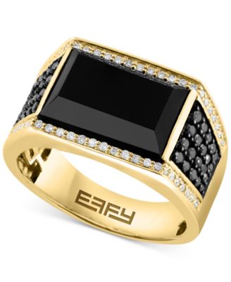 EFFY Collection - Men's Onyx & Diamond (3/4 ct. t.w.) Ring in 14k Gold
