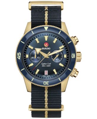 Rado - Men's Swiss Automatic Chronograph Captain Cook Blue NATO Strap Watch 43mm
