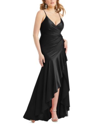 Dessy Collection - Women's Ruffled High-Low Sleeveless Gown
